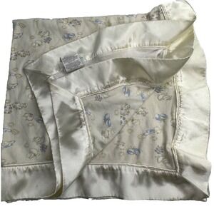 Magic Years Baby Blanket Cream Blue White Cow Duck Lamb Satin Trim Security